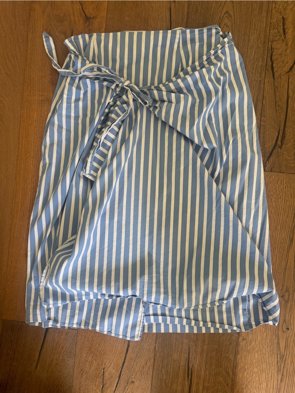Fifteen Twenty Blue & White Striped Wrap Midi Skirt